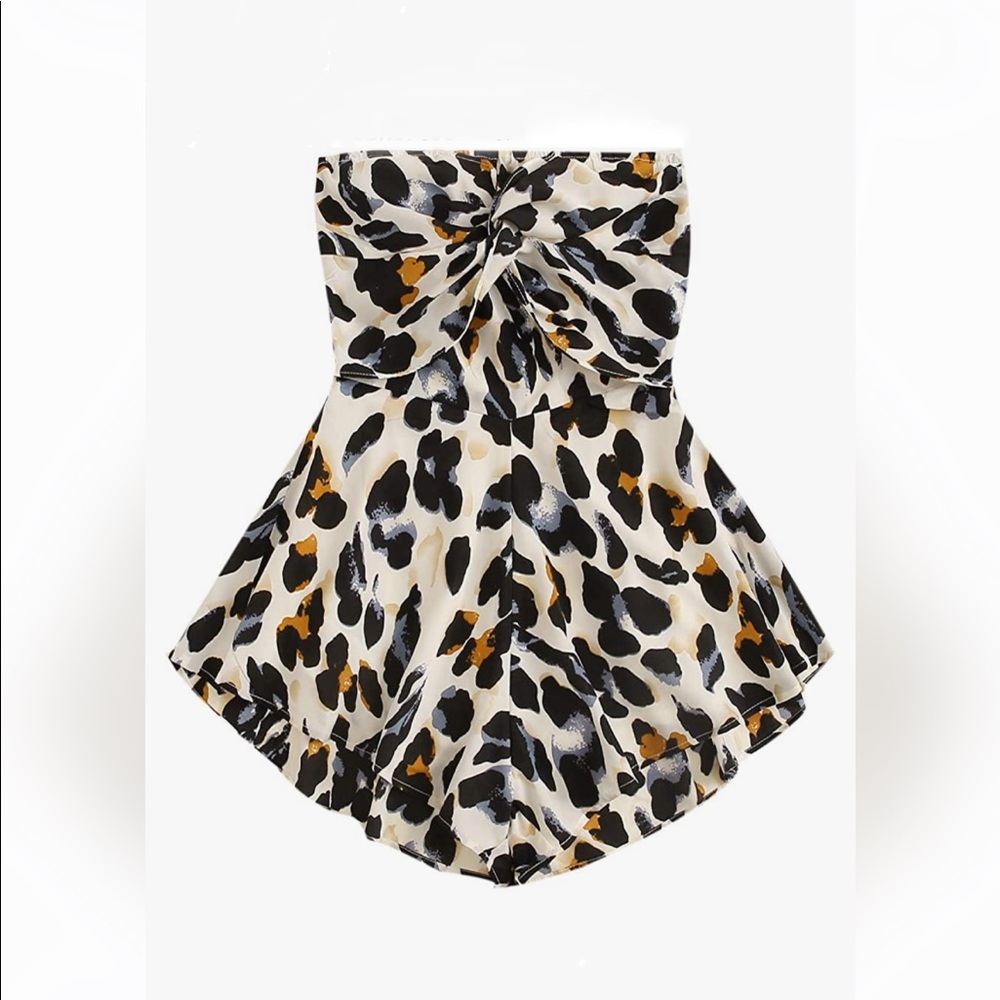 SweatyRocks Animal Print Romper